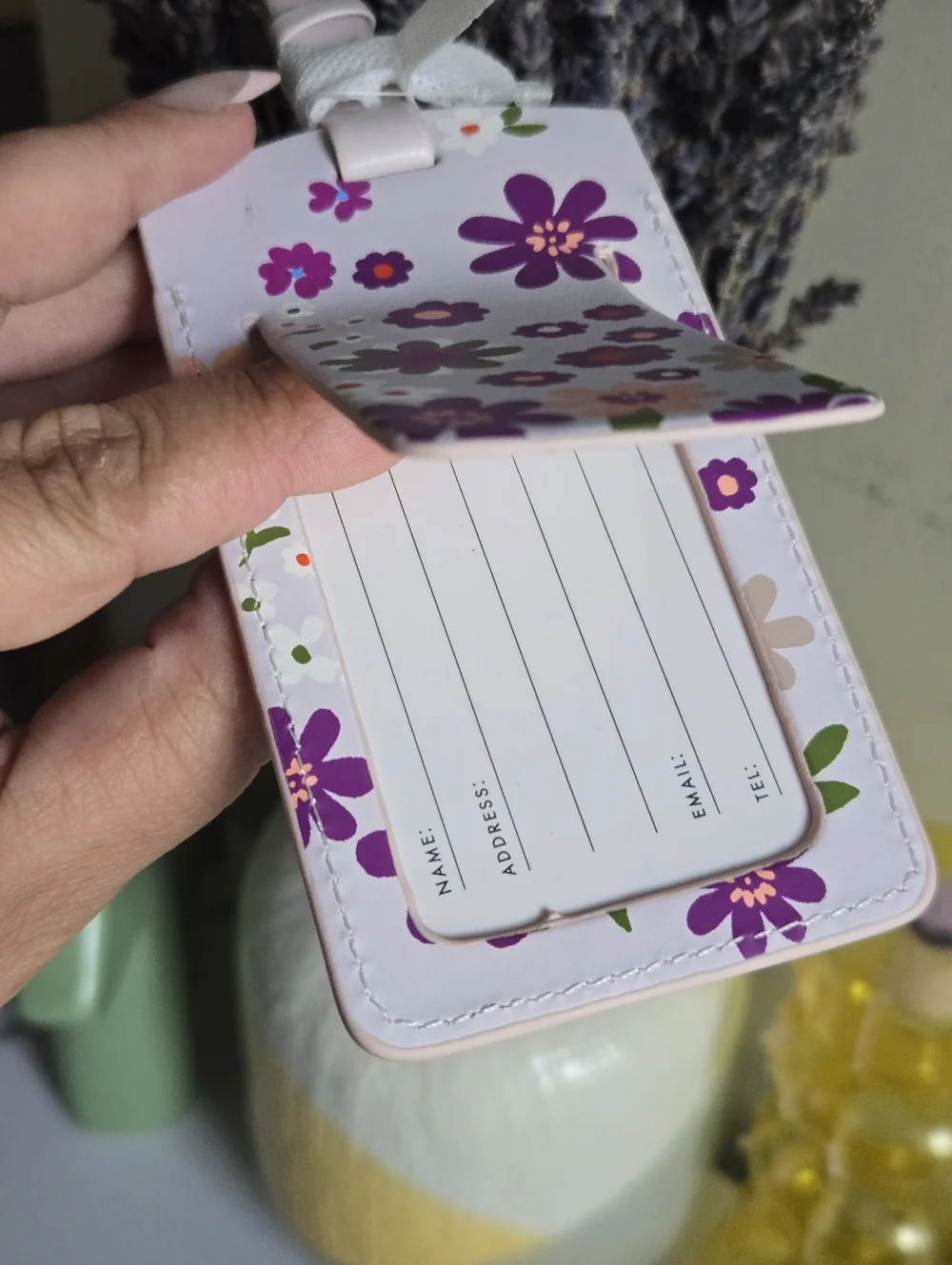 NWT Kate Spade Pacific Petals floral luggage tag